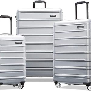 Samsonite Omni 2 Hardside Expandable Luggage with Spinner Wheels, 3-Piece Set (19/24/28), Artic Silver